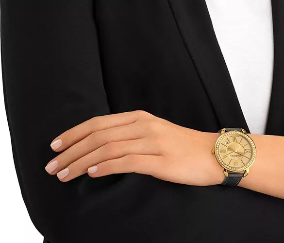 Swarovski Aila Day Ladies Gold Tone Watch 37mm