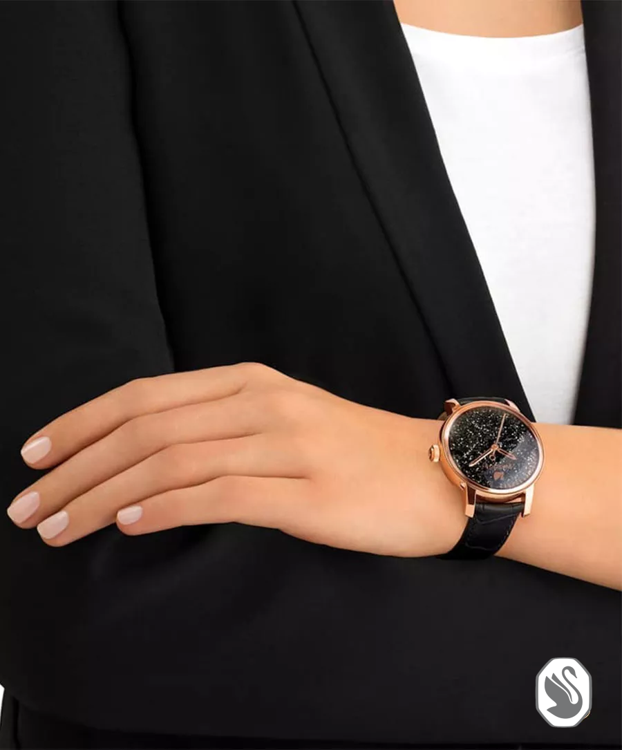 Swarovski Crystalline Hours Black watch 38mm