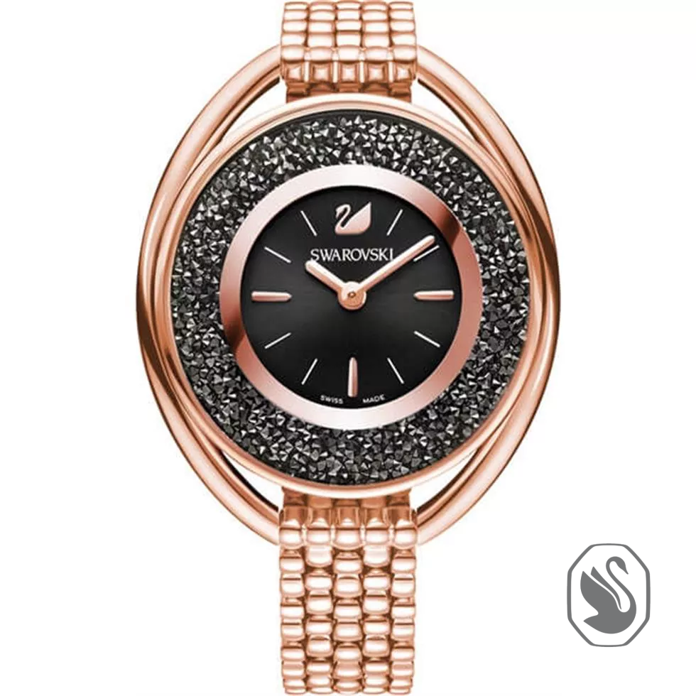 Swarovski Crystalline Oval Silver Watch 37x43mm