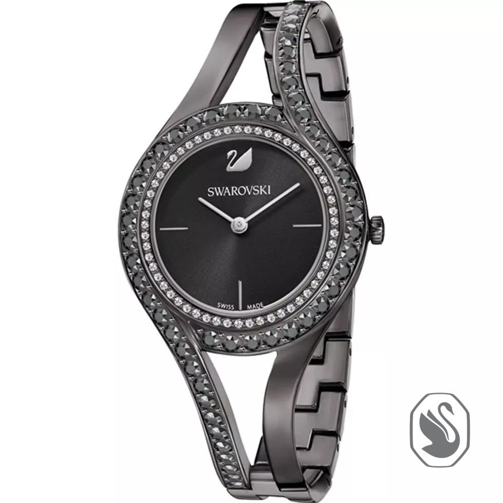 Swarovski Eternal Black Rose Gold Tone Watch 30mm