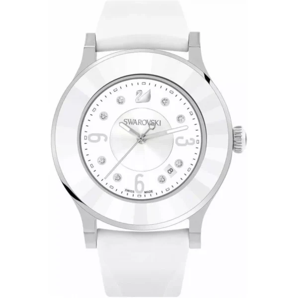 Swarovski Octea Classica White Rubber Watch 39mm