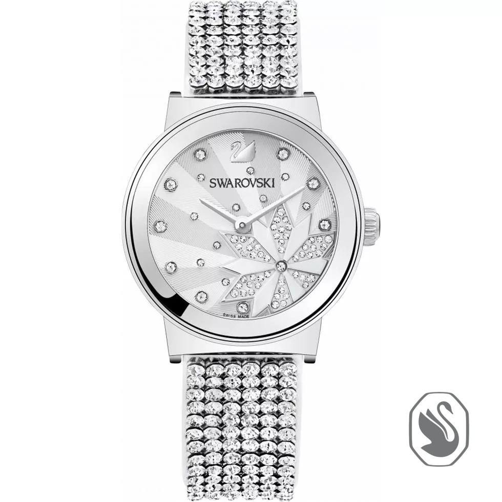 Swarovski Silver Swiss Quartz Watch 36mm